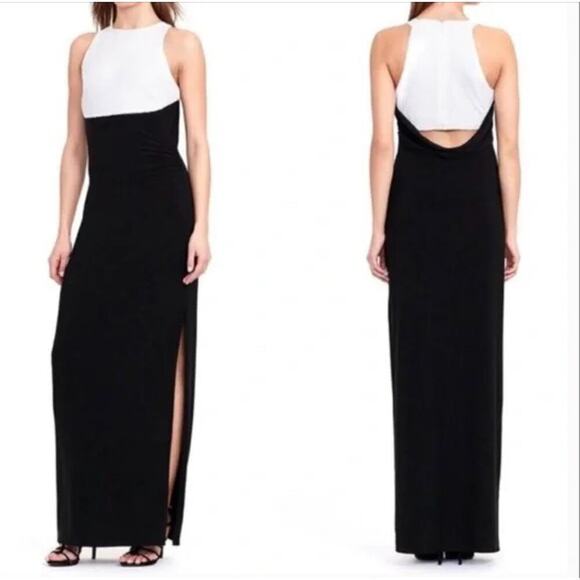 Lauren by Ralph Lauren Dresses & Skirts - Lauren Ralph‎ Lauren Sequin Bodice Cutout Back Formal Gown Black White, Size 0P